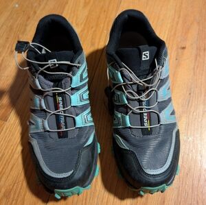 Salomon Trail Shoes in Black and Teal